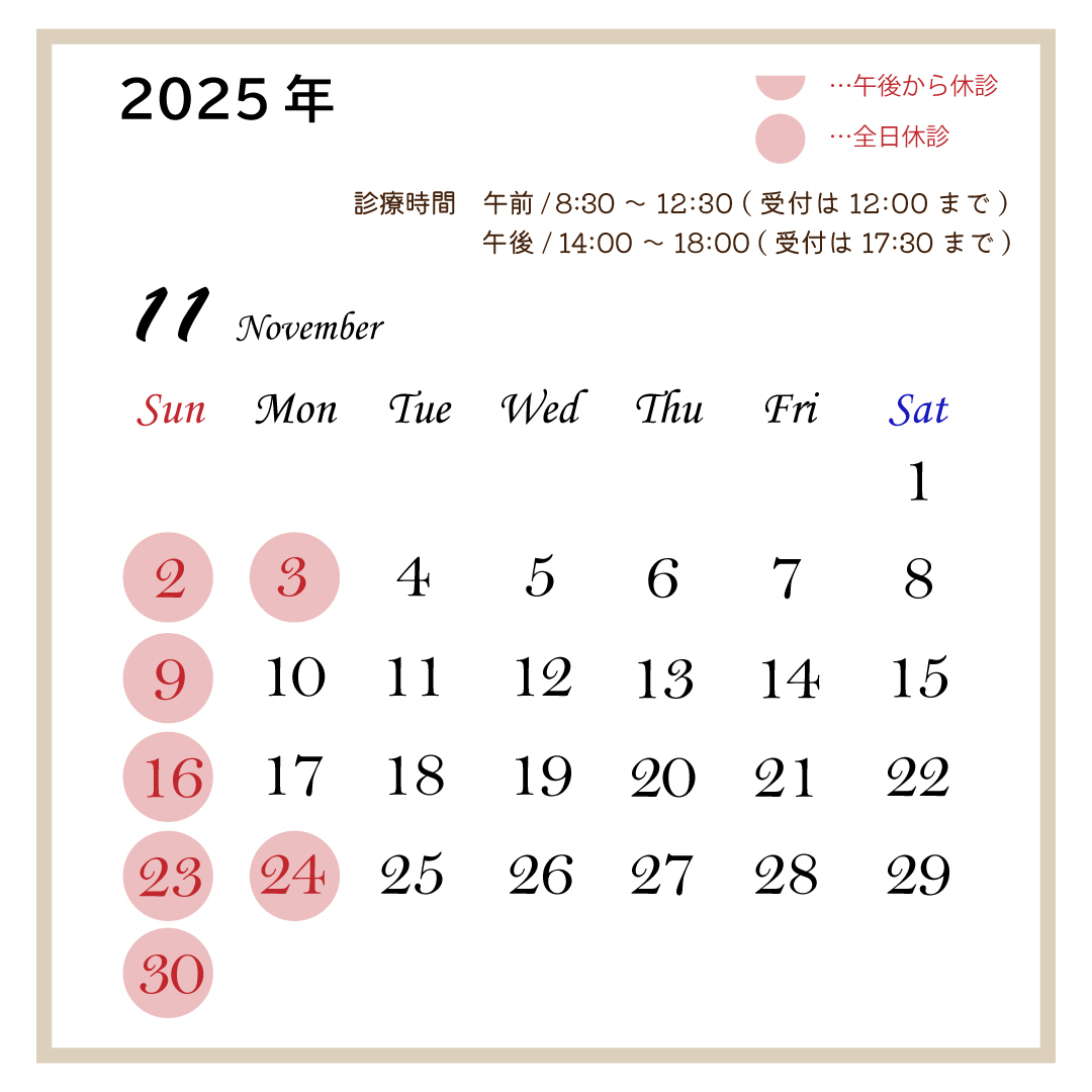 11月休診日